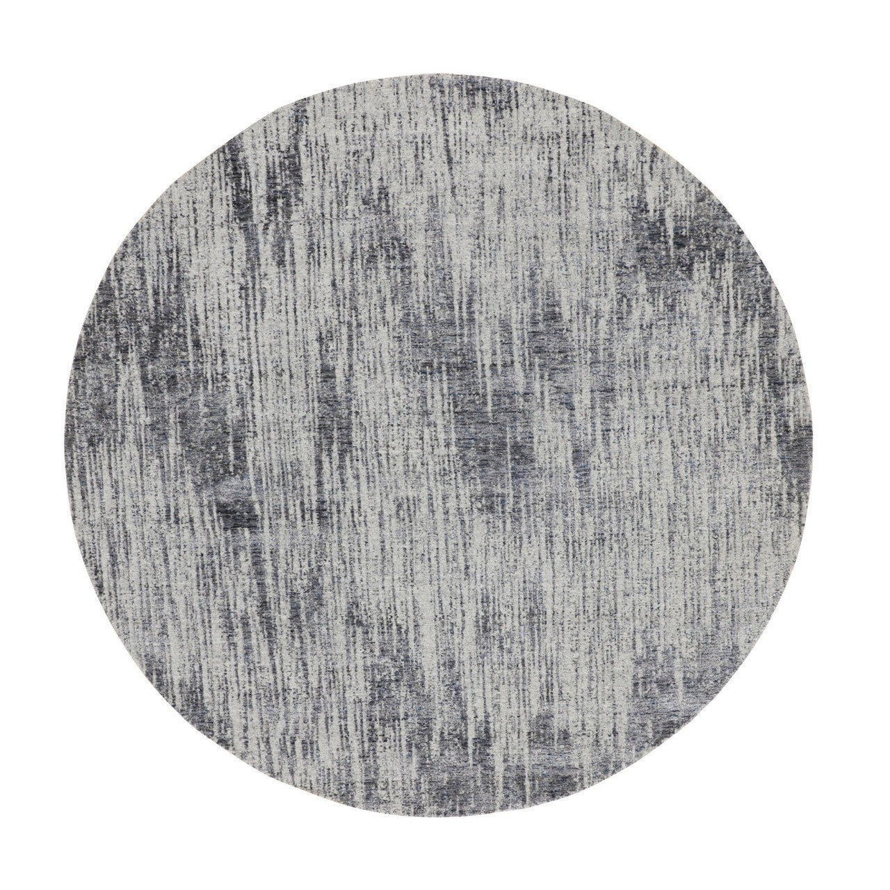 Modern and Contemporary Wool & Art Silk Hand Loomed Rug Grey No Border  7.9X7.9 -O058119