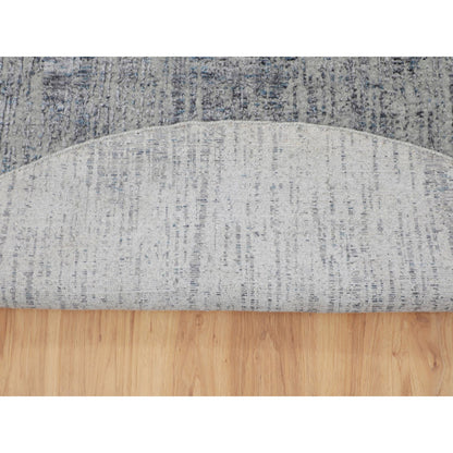 Modern and Contemporary Wool & Art Silk Hand Loomed Rug Grey No Border  7.9X7.9 -O058119