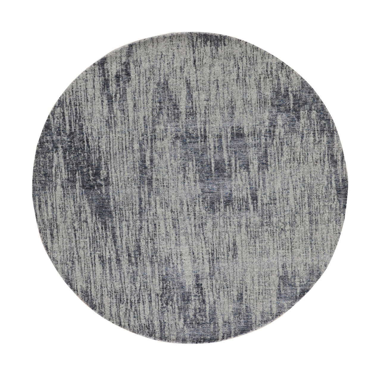 Modern and Contemporary Wool & Art Silk Hand Loomed Rug Grey No Border  5.9X5.9 -O058122