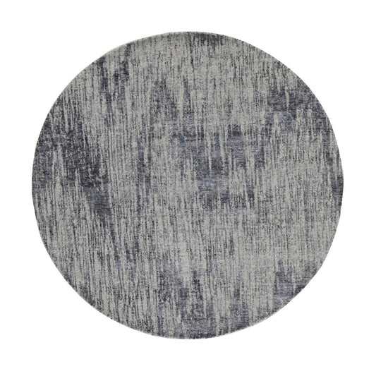 Modern and Contemporary Wool & Art Silk Hand Loomed Rug Grey No Border  5.9X5.9 -O058122