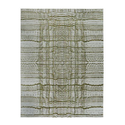 Modern and Contemporary Wool & Art Silk Hand Loomed Rug Grey No Border  11.9X14.8 -O058126
