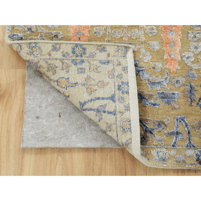 Transitional Wool & Silk Hand Knotted Rug Beige No Border 2.1X3.0 -O058177