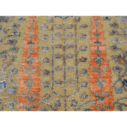 Transitional Wool & Silk Hand Knotted Rug Beige No Border 2.1X3.0 -O058177