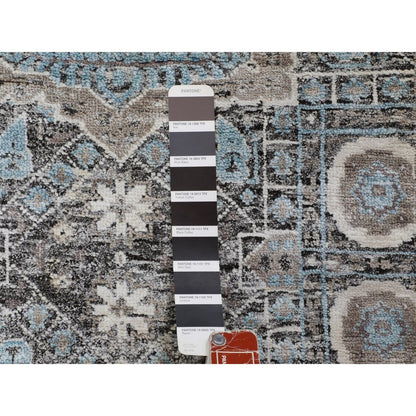 Mamluk Wool & Silk Hand Knotted Rug Blue 2.8x6.1 -O058181