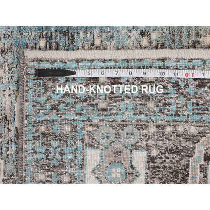 Mamluk Wool & Silk Hand Knotted Rug Blue 2.8x6.1 -O058181