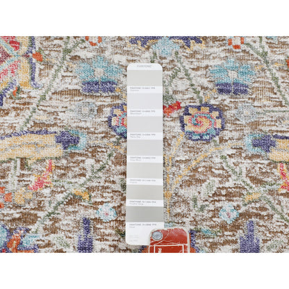 Transitional Wool & Silk Hand Knotted Rug Beige No Border 2.1X3.0 -O058194