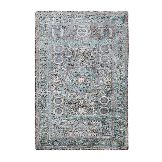 Mamluk Wool & Silk Hand Knotted Rug Brown No Border 3.1X5.0 -O058195