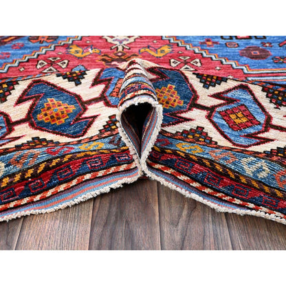Kazak Wool Hand Knotted Rug Blue 5.10x9.2 -O0581
