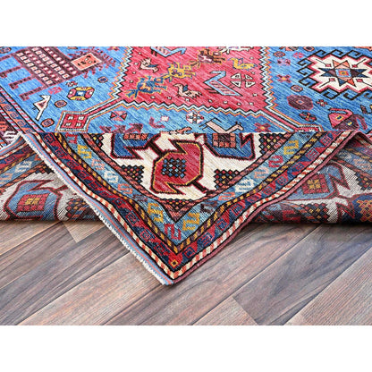 Kazak Wool Hand Knotted Rug Blue 5.10x9.2 -O0581