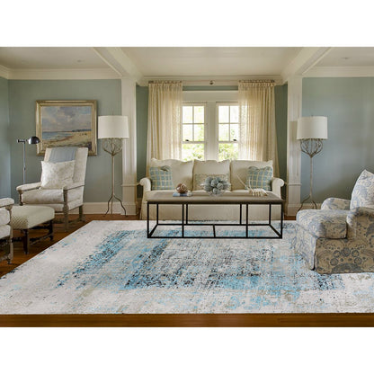 Modern and Contemporary Wool & Silk Hand Knotted Rug Grey No Border 8.9X11.10 -O058201