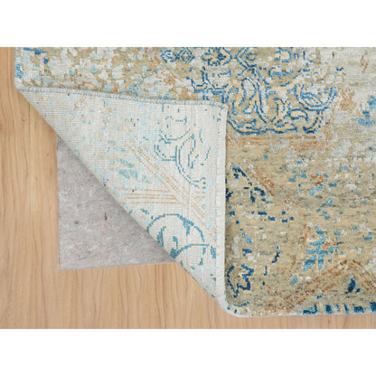 Transitional Wool & Silk Hand Knotted Rug Grey No Border 8.10X12.0 -O058202