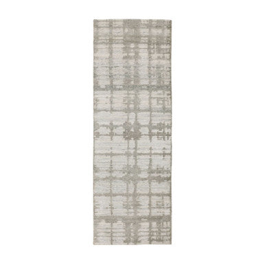 Modern and Contemporary Wool Hand Knotted Rug Grey No Border 2.6X8.0 -O058230