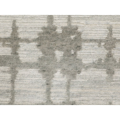 Modern and Contemporary Wool Hand Knotted Rug Grey No Border 2.6X8.0 -O058230