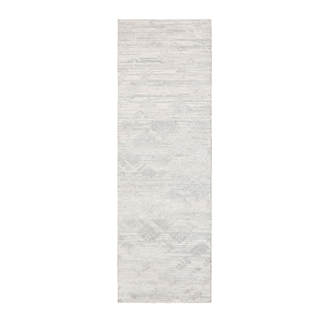 Modern and Contemporary Wool Hand Knotted Rug Ivory No Border 2.6X8.0 -O058233