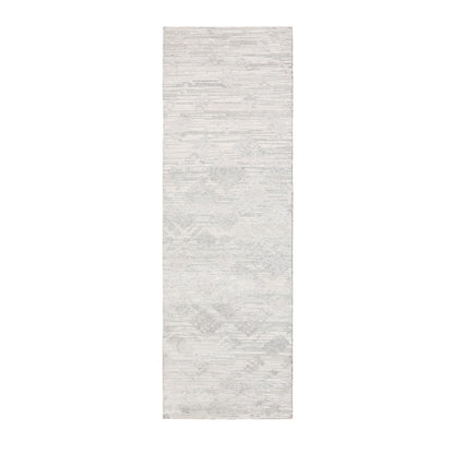 Modern and Contemporary Wool Hand Knotted Rug Ivory No Border 2.6X8.0 -O058233
