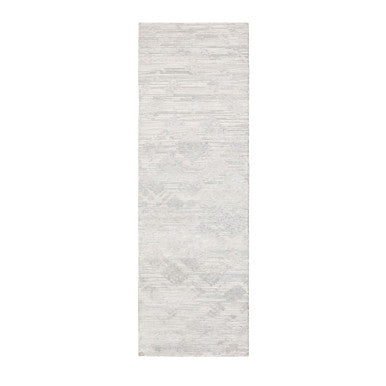 Modern and Contemporary Wool Hand Knotted Rug Ivory No Border 2.6X8.0 -O058233