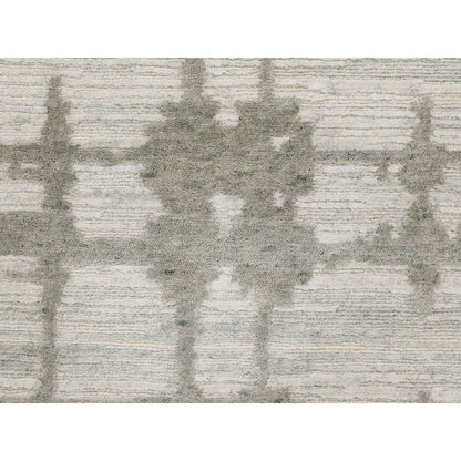 Modern and Contemporary Wool Hand Knotted Rug Grey No Border 2.6X8.0 -O058244