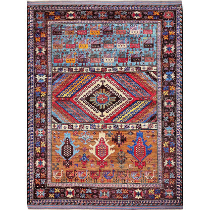 Kazak Wool Hand Knotted Rug Multicolored 6.2x7.7 -O0582