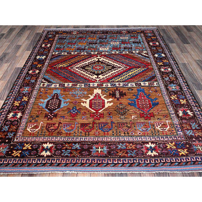 Kazak Wool Hand Knotted Rug Multicolored 6.2x7.7 -O0582
