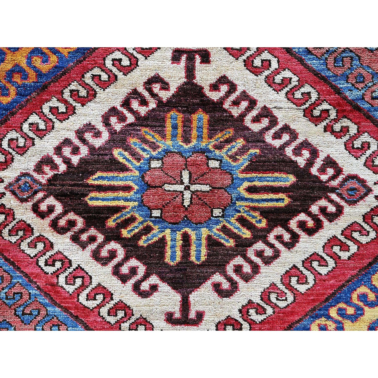 Kazak Wool Hand Knotted Rug Multicolored 6.2x7.7 -O0582
