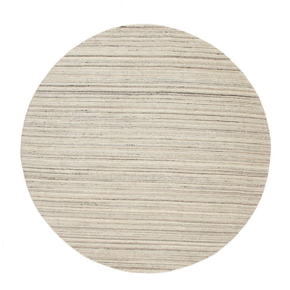 Hand-Loomed Wool Hand Loomed Rug Beige No Border 8.0X8.0 -O058350