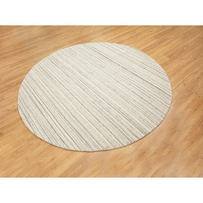 Hand-Loomed Wool Hand Loomed Rug Beige No Border 8.0X8.0 -O058350