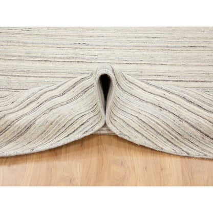 Hand-Loomed Wool Hand Loomed Rug Beige No Border 8.0X8.0 -O058350