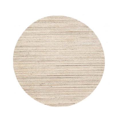 Hand-Loomed Wool Hand Loomed Rug Beige No Border 6.0X6.0 -O058353