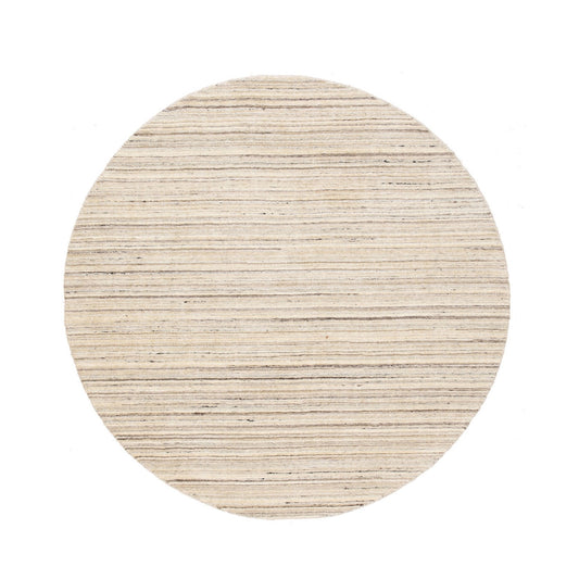 Hand-Loomed Wool Hand Loomed Rug Beige No Border 6.0X6.0 -O058353