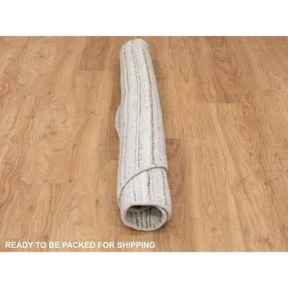 Hand-Loomed Wool Hand Loomed Rug Beige No Border 6.0X6.0 -O058353