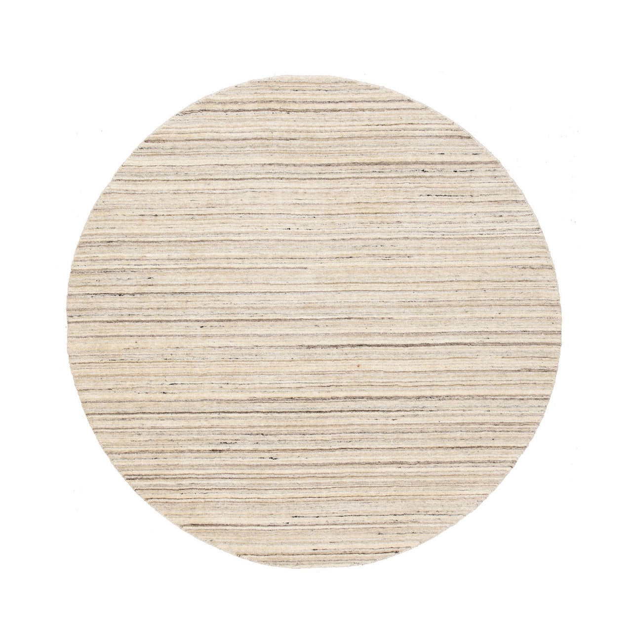 Hand-Loomed Wool Hand Loomed Rug Beige No Border 6.0X6.0 -O058354