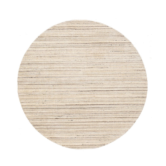 Hand-Loomed Wool Hand Loomed Rug Beige No Border 6.0X6.0 -O058354