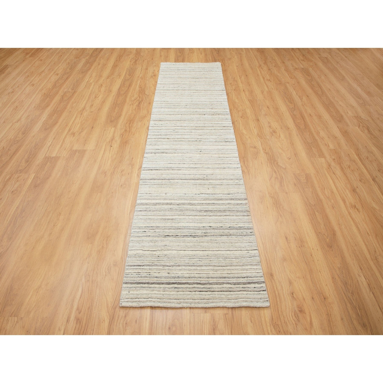 Hand-Loomed Wool Hand Loomed Rug Beige No Border 2.6X9.8 -O058358
