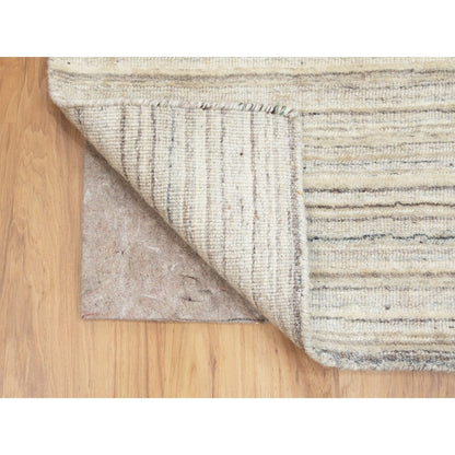Hand-Loomed Wool Hand Loomed Rug Beige No Border 2.6X9.8 -O058358