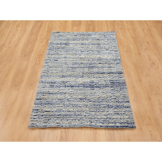 Modern and Contemporary Wool Hand Loomed Rug Grey No Border 3.0X5.0 -O058395