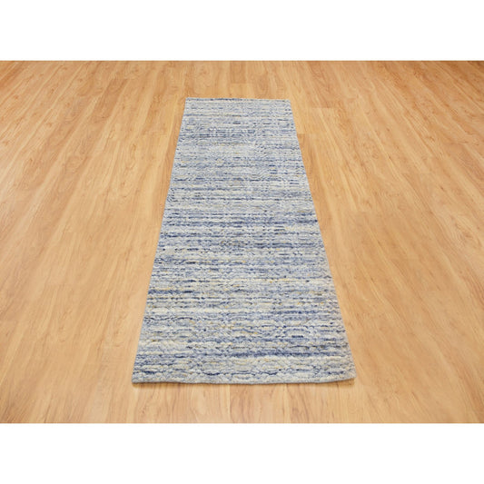 Modern and Contemporary Wool Hand Loomed Rug Grey No Border 2.6X8.0 -O058398
