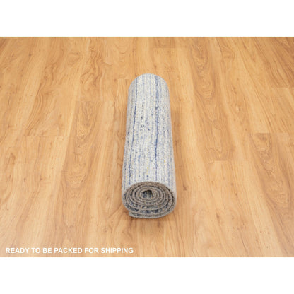 Modern and Contemporary Wool Hand Loomed Rug Grey No Border 2.6X8.0 -O058398