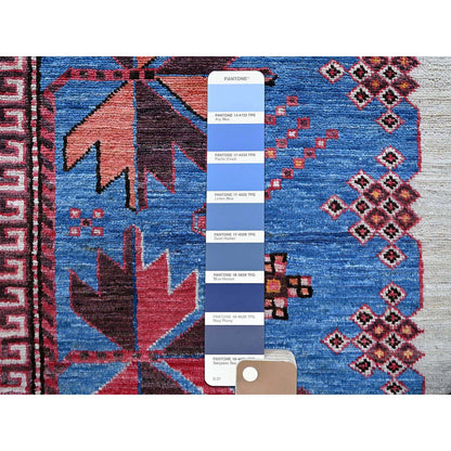 Kazak Wool Hand Knotted Rug Blue 6.0x7.8 -O0583