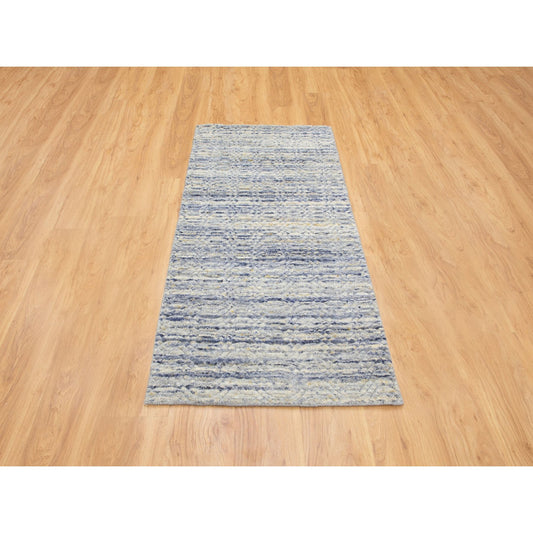 Modern and Contemporary Wool Hand Loomed Rug Grey No Border 2.6X5.10 -O058401