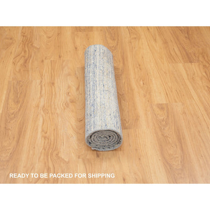 Modern and Contemporary Wool Hand Loomed Rug Grey No Border 2.6X5.10 -O058401