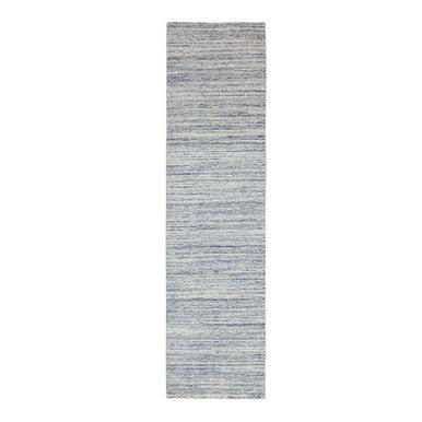 Modern and Contemporary Wool Hand Loomed Rug Grey No Border 2.6X9.9 -O058402