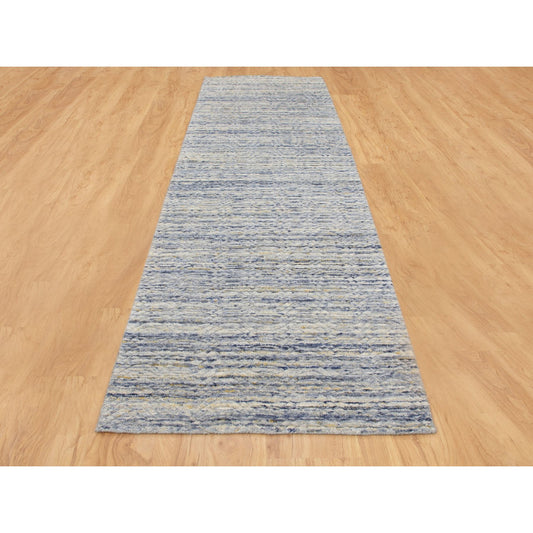Modern and Contemporary Wool Hand Loomed Rug Grey No Border 2.6X11.9 -O058403