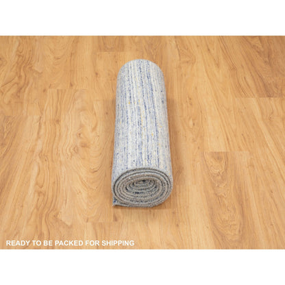 Modern and Contemporary Wool Hand Loomed Rug Grey No Border 2.6X11.9 -O058403