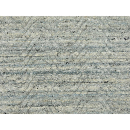 Modern and Contemporary Wool Hand Loomed Rug Green No Border 2.6X7.10 -O058421