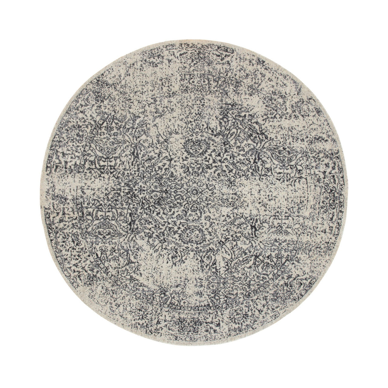 Modern and Contemporary Wool & Art Silk Hand Loomed Rug Grey No Border 5.10X5.10 -O058427