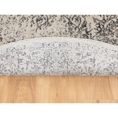 Modern and Contemporary Wool & Art Silk Hand Loomed Rug Grey No Border 5.10X5.10 -O058427