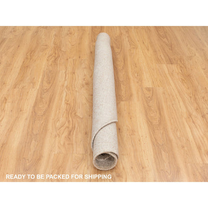 Modern and Contemporary Wool & Art Silk Hand Loomed Rug Beige No Border 5.9X5.9 -O058433