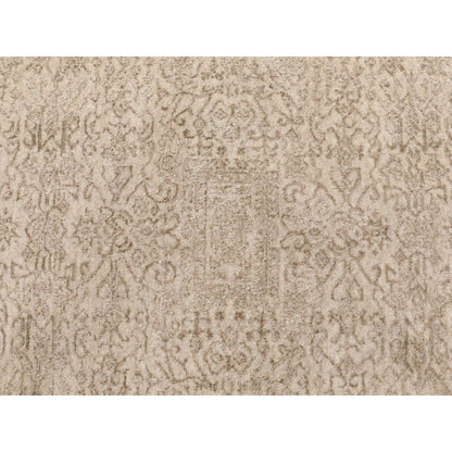 Modern and Contemporary Wool & Art Silk Hand Loomed Rug Beige No Border 5.10X5.10 -O058434