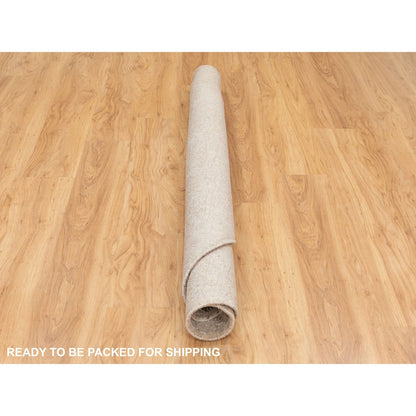 Modern and Contemporary Wool & Art Silk Hand Loomed Rug Beige No Border 5.10X5.10 -O058434