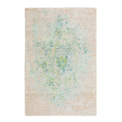 Wool and Silk Wool & Silk Hand Knotted Rug Ivory No Border 6.1X8.10 -O058437